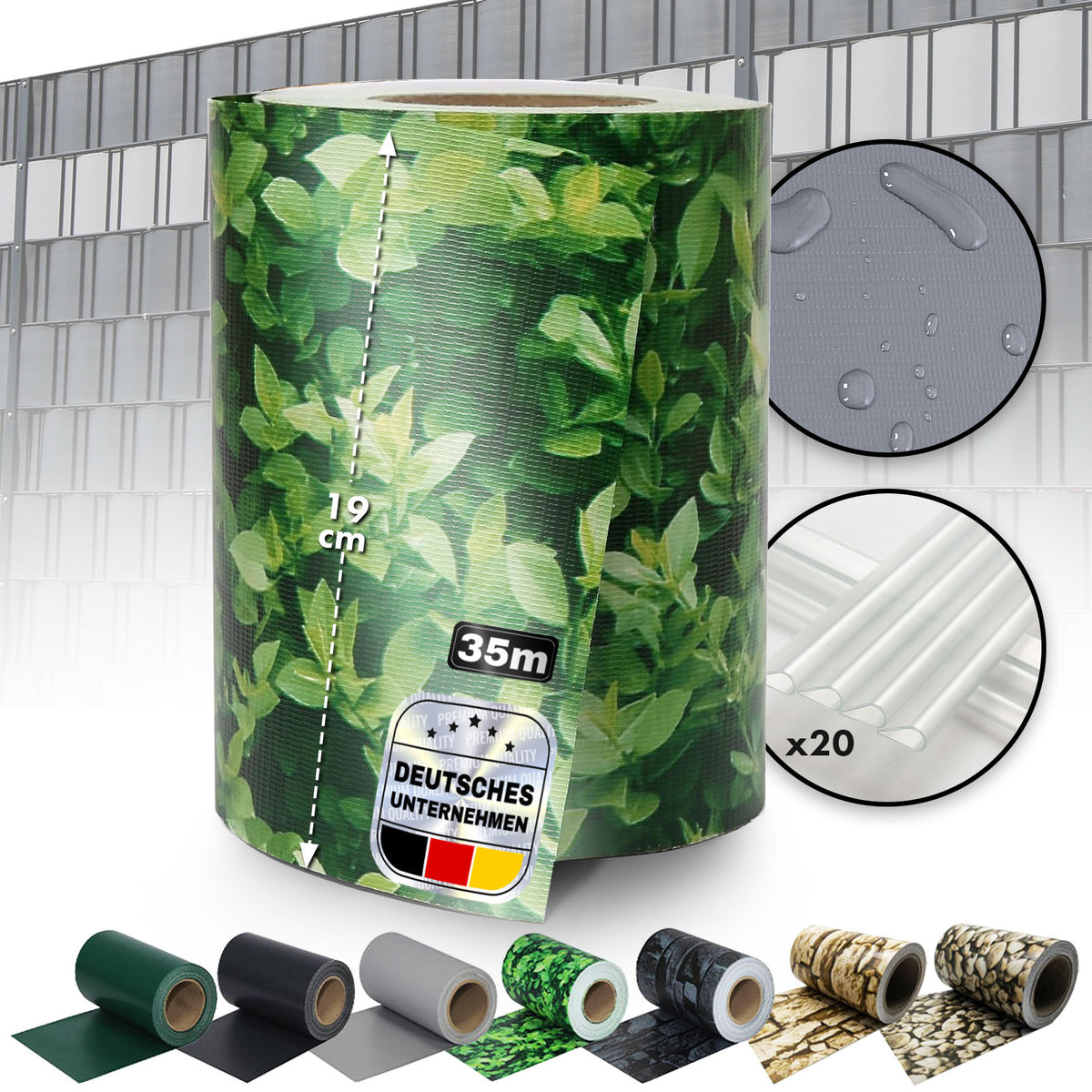 PVC Privacy Strips | Til nethegn | Privacy Screen Rolls i forskellige designs