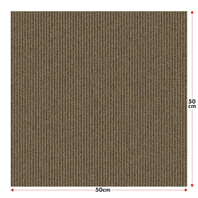 Tæppefliser | Bern | 50 x 50 cm | Selvlæggende med stribet design | I antracit, grå & beige til erhverv og private hjem