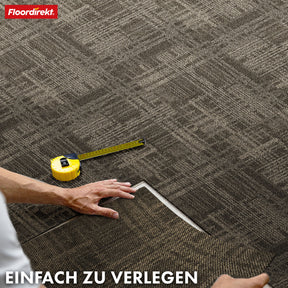Tæppefliser | Luzern | 50x50 cm | Komfortable, lydabsorberende og velegnede til gulvvarme | Fås i 4 farver