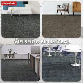 Tæppefliser | Luzern | 50x50 cm | Komfortable, lydabsorberende og velegnede til gulvvarme | Fås i 4 farver