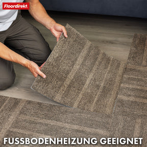 Tæppefliser | Zürich | 50 x 50 cm | Ideel til kontorer og stuer | Designfliser i høj kvalitet i 4 farver