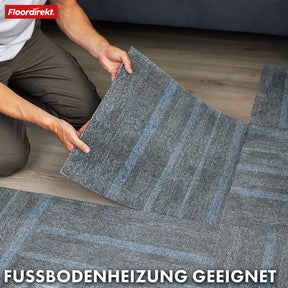 Tæppefliser | Zürich | 50 x 50 cm | Ideel til kontorer og stuer | Designfliser i høj kvalitet i 4 farver