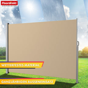 Alu-sidemarkise | Indsigt- og solbeskyttelse til terrasse, altan og have | UV-beskyttelse, ugennemsigtig og vandafvisende | Forskellige farver og størrelser