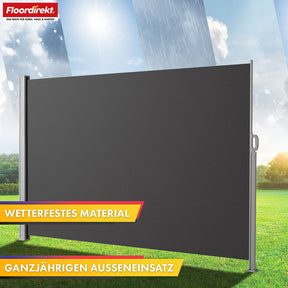 Alu-sidemarkise | Indsigt- og solbeskyttelse til terrasse, altan og have | UV-beskyttelse, ugennemsigtig og vandafvisende | Forskellige farver og størrelser