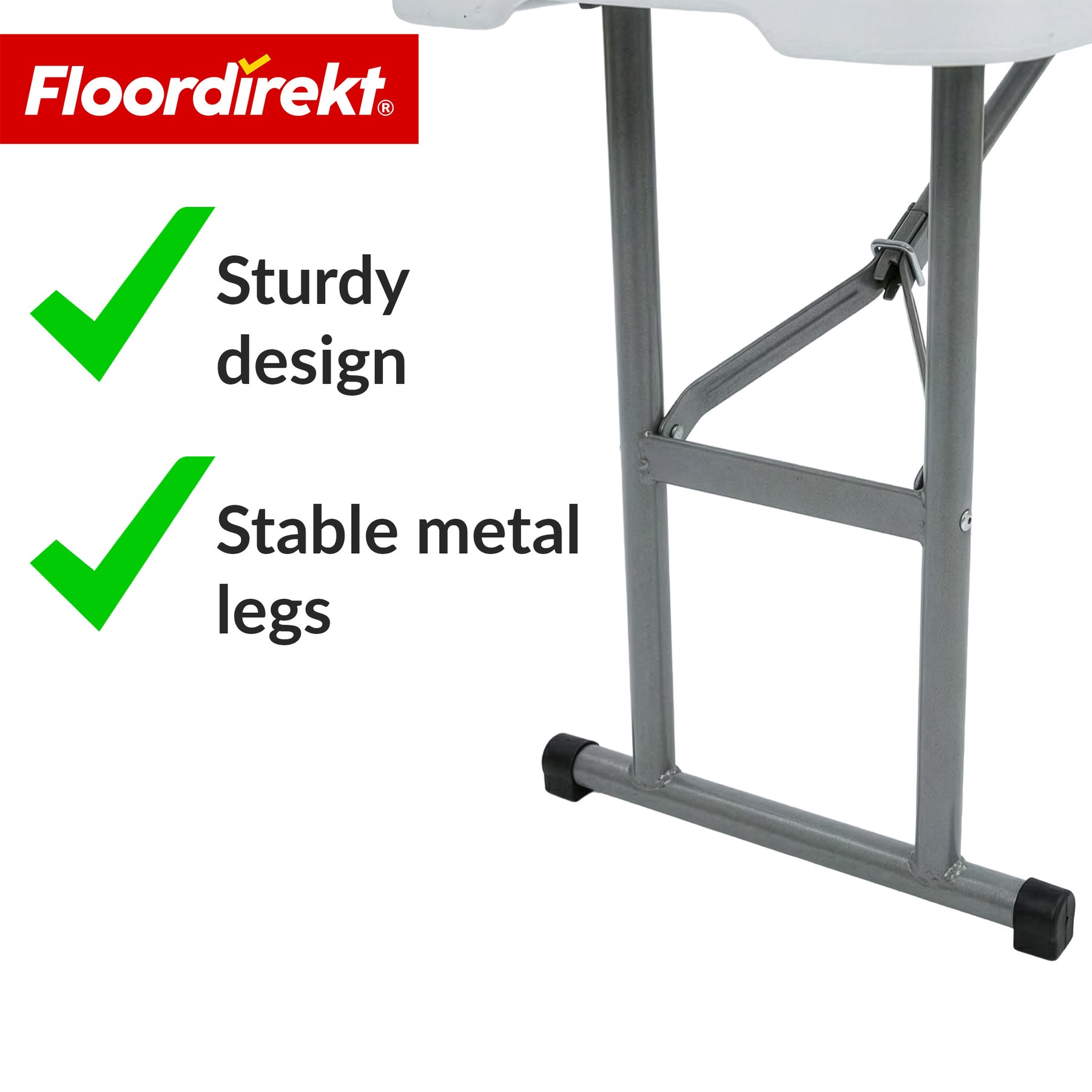 Havebænk | Chiba | Klapbar siddebænk 183 cm i hvid, vejrbestandig & belastbar op til 320 kg