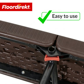 Havebænk | Kagawa | Klapbar, vejrbestandig siddebænk 183 cm i brun til have, altan & events