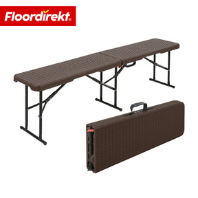 Havebænk | Kagawa | Klapbar, vejrbestandig siddebænk 183 cm i brun til have, altan & events