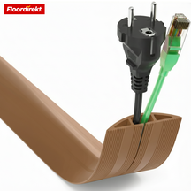Gulvkabelkanal | Cable Guard | Skridsikker kabelbeskyttelse & snublebeskyttelse | Fleksibel, afkortelig & til 2 kabler op til 8 mm Ø