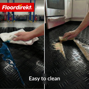 PVC-gulvbelægning | Bullet | Riffelplade-look | Skridsikker & nem at vedligeholde | Metervare / tilskåret efter mål | 110 cm bredde