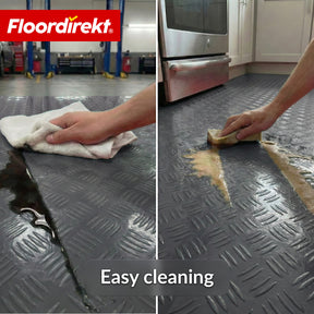 PVC-gulvbelægning | Bullet | Riffelplade-look | Skridsikker & nem at vedligeholde | Metervare / tilskåret efter mål | 110 cm bredde