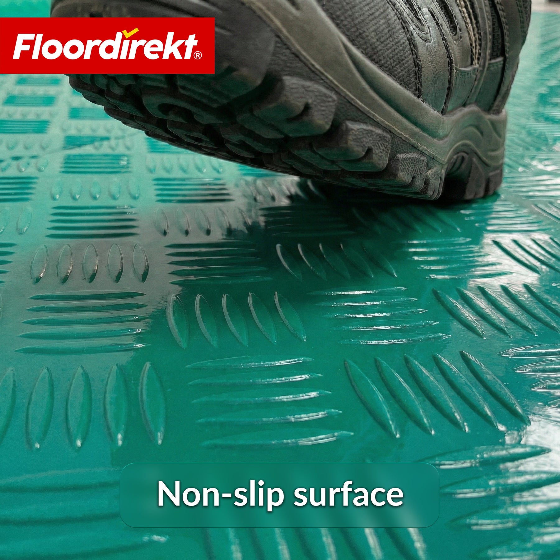 PVC-gulvbelægning | Bullet | Riffelplade-look | Skridsikker & nem at vedligeholde | Metervare / tilskåret efter mål | 110 cm bredde