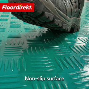 PVC-gulvbelægning | Bullet | Riffelplade-look | Skridsikker & nem at vedligeholde | Metervare / tilskåret efter mål | 110 cm bredde