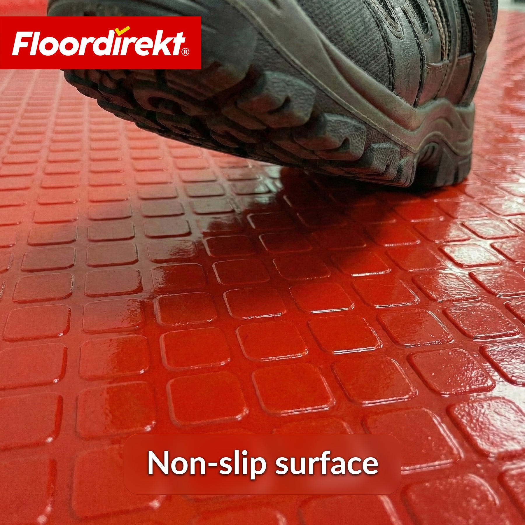 PVC-gulvbelægning | Check Quadra | Kvadratdesign | Skridsikker & nem at rengøre | Metervare / tilskåret efter mål | 110 cm bredde