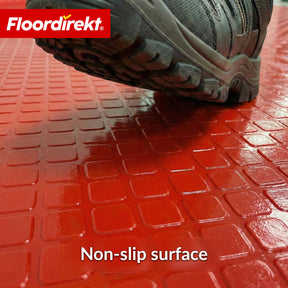 PVC-gulvbelægning | Check Quadra | Kvadratdesign | Skridsikker & nem at rengøre | Metervare / tilskåret efter mål | 110 cm bredde