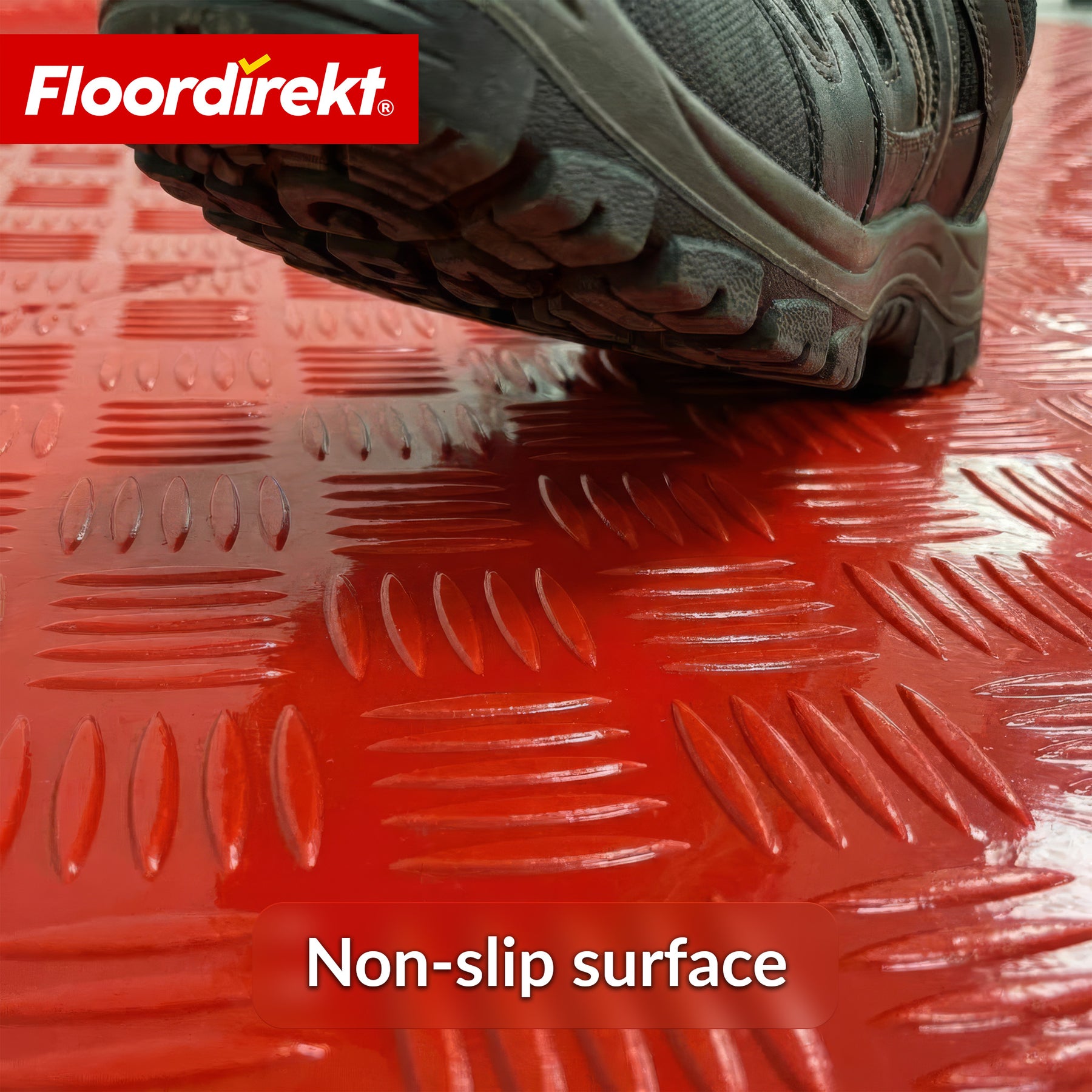 PVC-gulvbelægning | Bullet | Riffelplade-look | Skridsikker & nem at vedligeholde | Metervare / tilskåret efter mål | 110 cm bredde