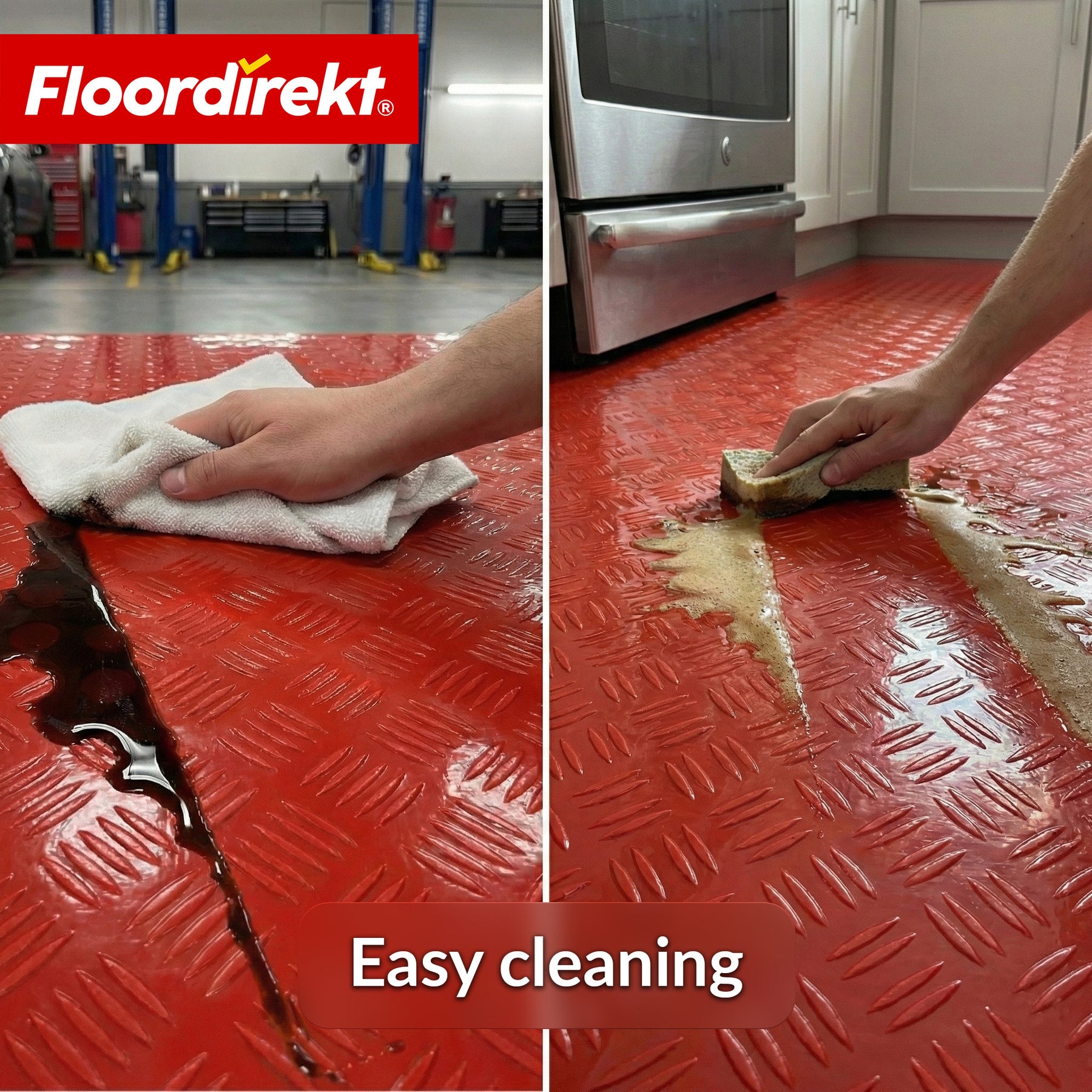 PVC-gulvbelægning | Bullet | Riffelplade-look | Skridsikker & nem at vedligeholde | Metervare / tilskåret efter mål | 110 cm bredde