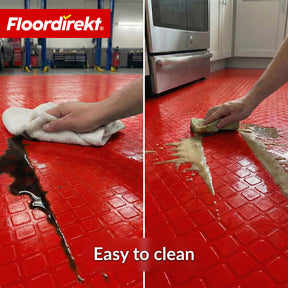 PVC-gulvbelægning | Check Quadra | Kvadratdesign | Skridsikker & nem at rengøre | Metervare / tilskåret efter mål | 110 cm bredde