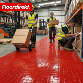 PVC-gulvbelægning | Check Quadra | Kvadratdesign | Skridsikker & nem at rengøre | Metervare / tilskåret efter mål | 110 cm bredde