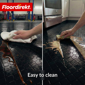 PVC-gulvbelægning | Check Quadra | Kvadratdesign | Skridsikker & nem at rengøre | Metervare / tilskåret efter mål | 110 cm bredde