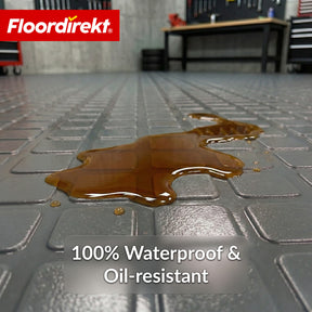 PVC-gulvbelægning | Check Quadra | Kvadratdesign | Skridsikker & nem at rengøre | Metervare / tilskåret efter mål | 110 cm bredde