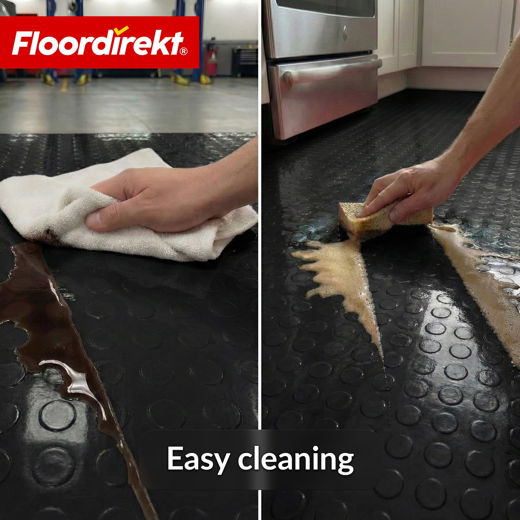 PVC-gulvbelægning | Coin Mirror | Coin-look med flade knopper | Skridsikker & nem at vedligeholde | Metervare / tilskåret efter mål | 110 cm bredde