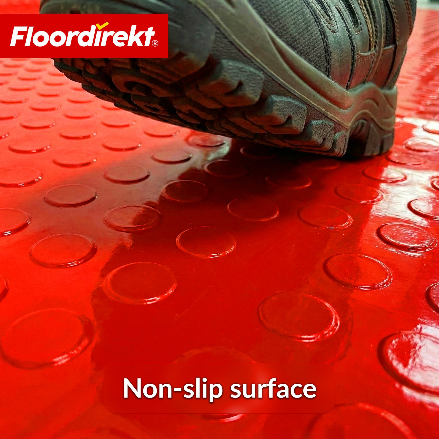 PVC-gulvbelægning | Coin Mirror | Coin-look med flade knopper | Skridsikker & nem at vedligeholde | Metervare / tilskåret efter mål | 110 cm bredde