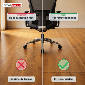 Stoleunderlag Floorfit efter mål | Transparent mat | Til parket, laminat, vinyl & hårde gulve