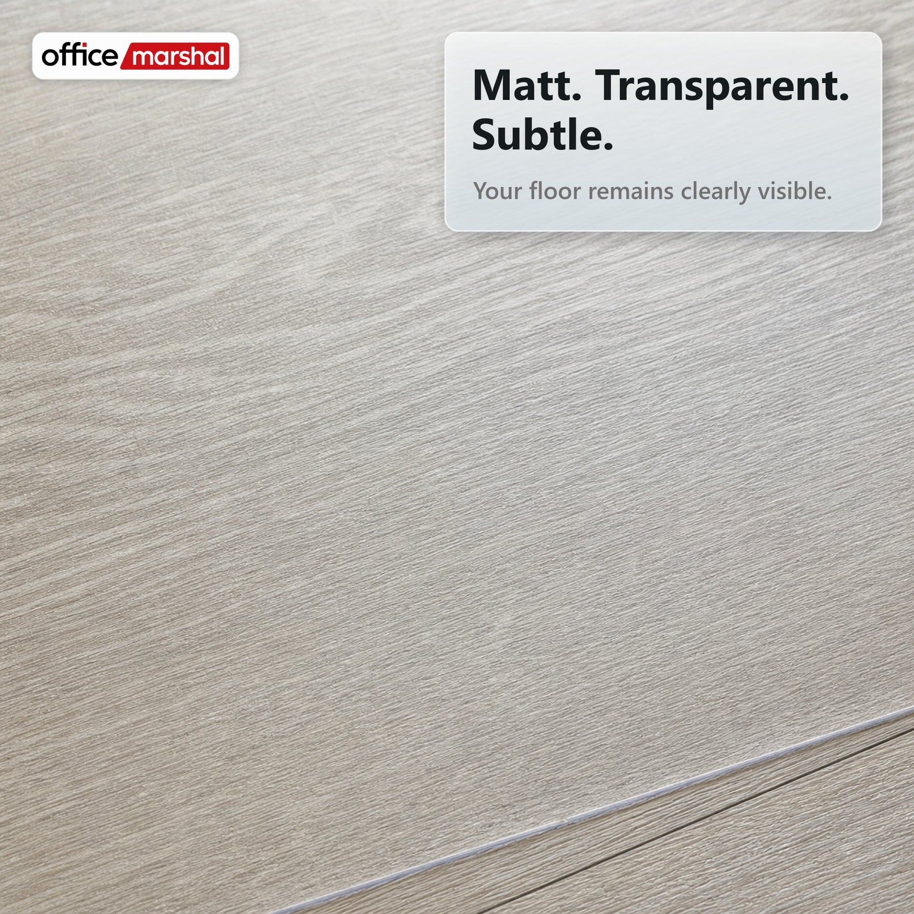 Stoleunderlag Floorfit efter mål | Transparent mat | Til parket, laminat, vinyl & hårde gulve