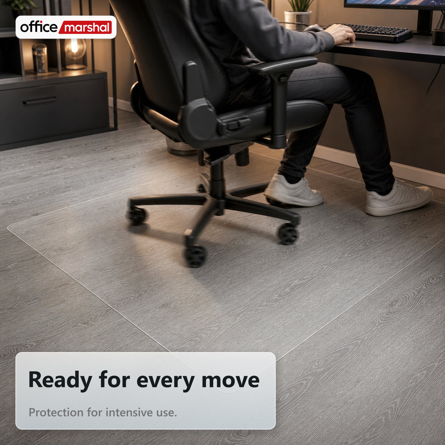 Stoleunderlag Floorfit efter mål | Transparent mat | Til parket, laminat, vinyl & hårde gulve