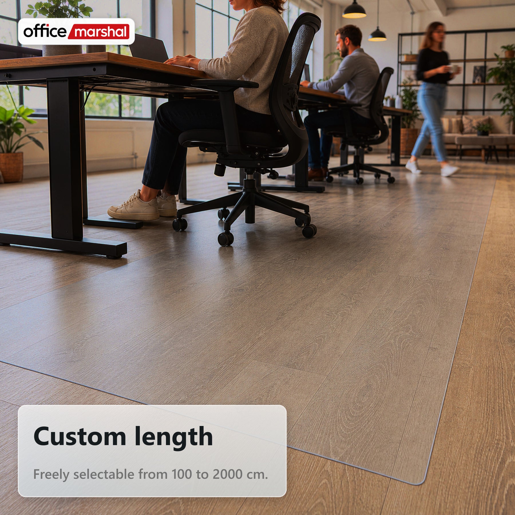 Stoleunderlag Floorfit efter mål | Transparent mat | Til parket, laminat, vinyl & hårde gulve