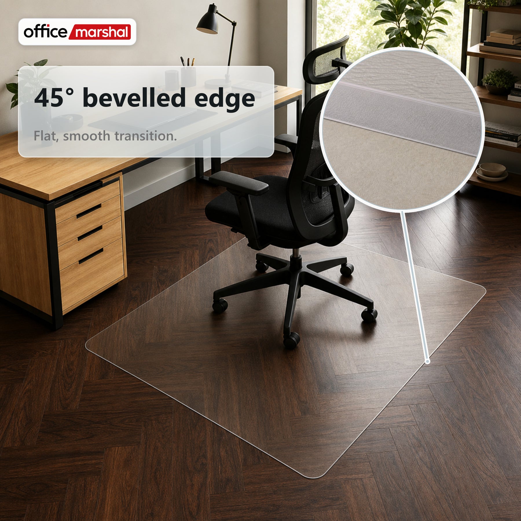Stoleunderlag Floorfit efter mål | Transparent mat | Til parket, laminat, vinyl & hårde gulve