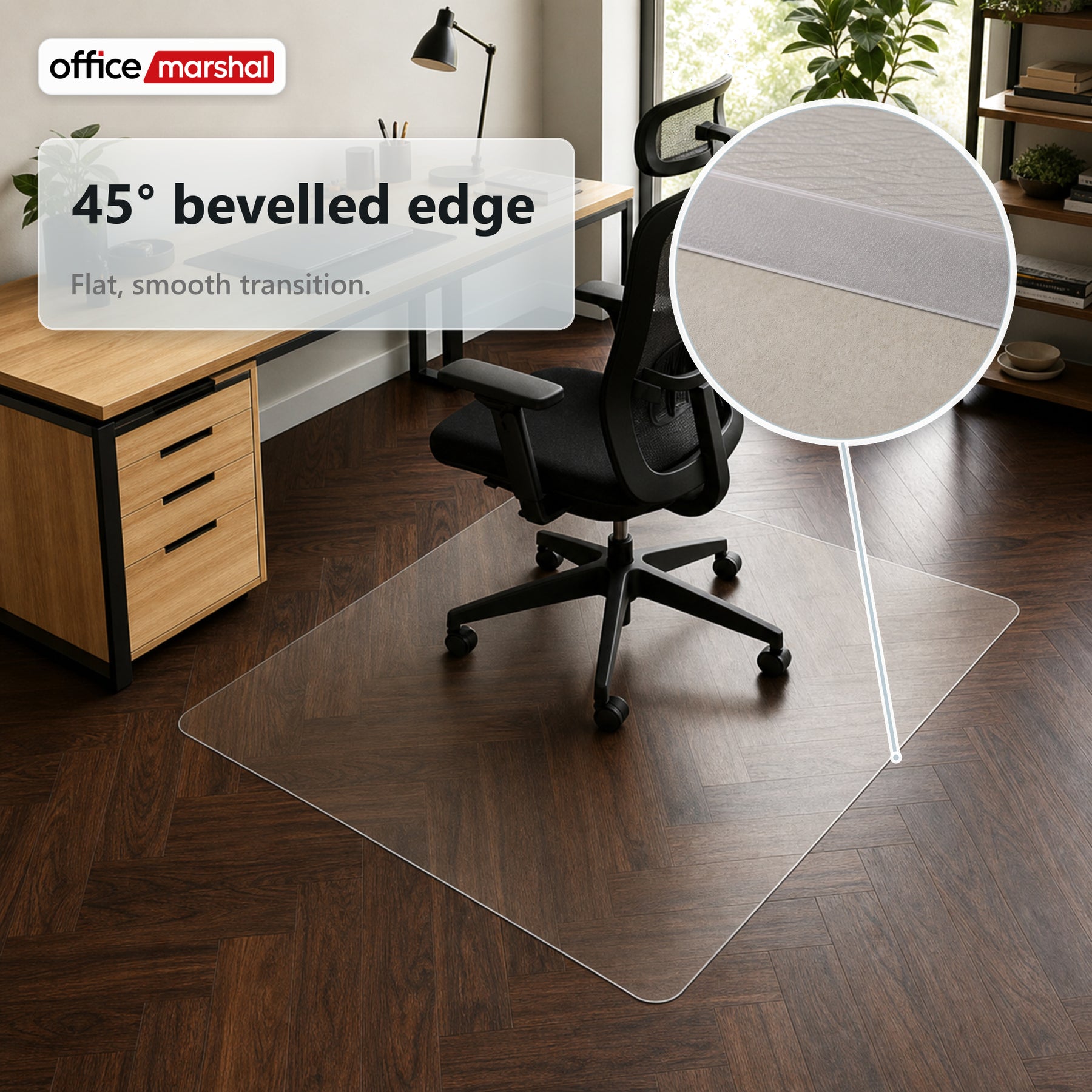 Stoleunderlag Floorfit efter mål | Transparent mat | Til parket, laminat, vinyl & hårde gulve