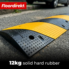 Fartbump Pico | vejbump i gummi op til 30 ton belastbar | hastighedsbump gul-sort 100 x 30 cm