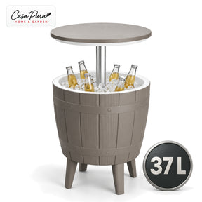 Drikkekølerbord | Bora | Højdejusterbart havebord med 37 liters kølebeholder i tøndedesign | 2 farver