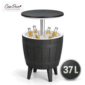 Drikkekølerbord | Bora | Højdejusterbart havebord med 37 liters kølebeholder i tøndedesign | 2 farver