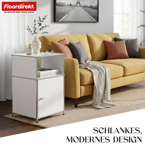 Metallreol | Concept Epure MK-040 | 3-etagers opbevaringsreol med dør og hylder | Fås i flere farver