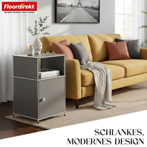 Metallreol | Concept Epure MK-040 | 3-etagers opbevaringsreol med dør og hylder | Fås i flere farver