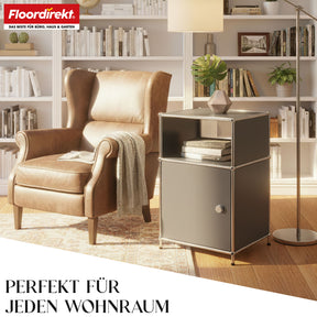 Metallreol | Concept Epure MK-040 | 3-etagers opbevaringsreol med dør og hylder | Fås i flere farver