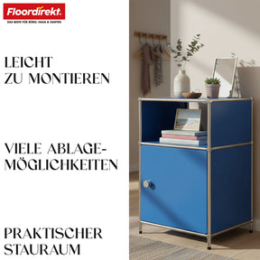 Metallreol | Concept Epure MK-040 | 3-etagers opbevaringsreol med dør og hylder | Fås i flere farver