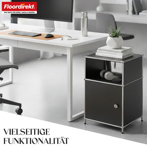 Metallreol | Concept Epure MK-040 | 3-etagers opbevaringsreol med dør og hylder | Fås i flere farver