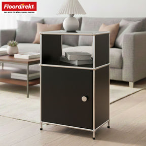 Metallreol | Concept Epure MK-040 | 3-etagers opbevaringsreol med dør og hylder | Fås i flere farver