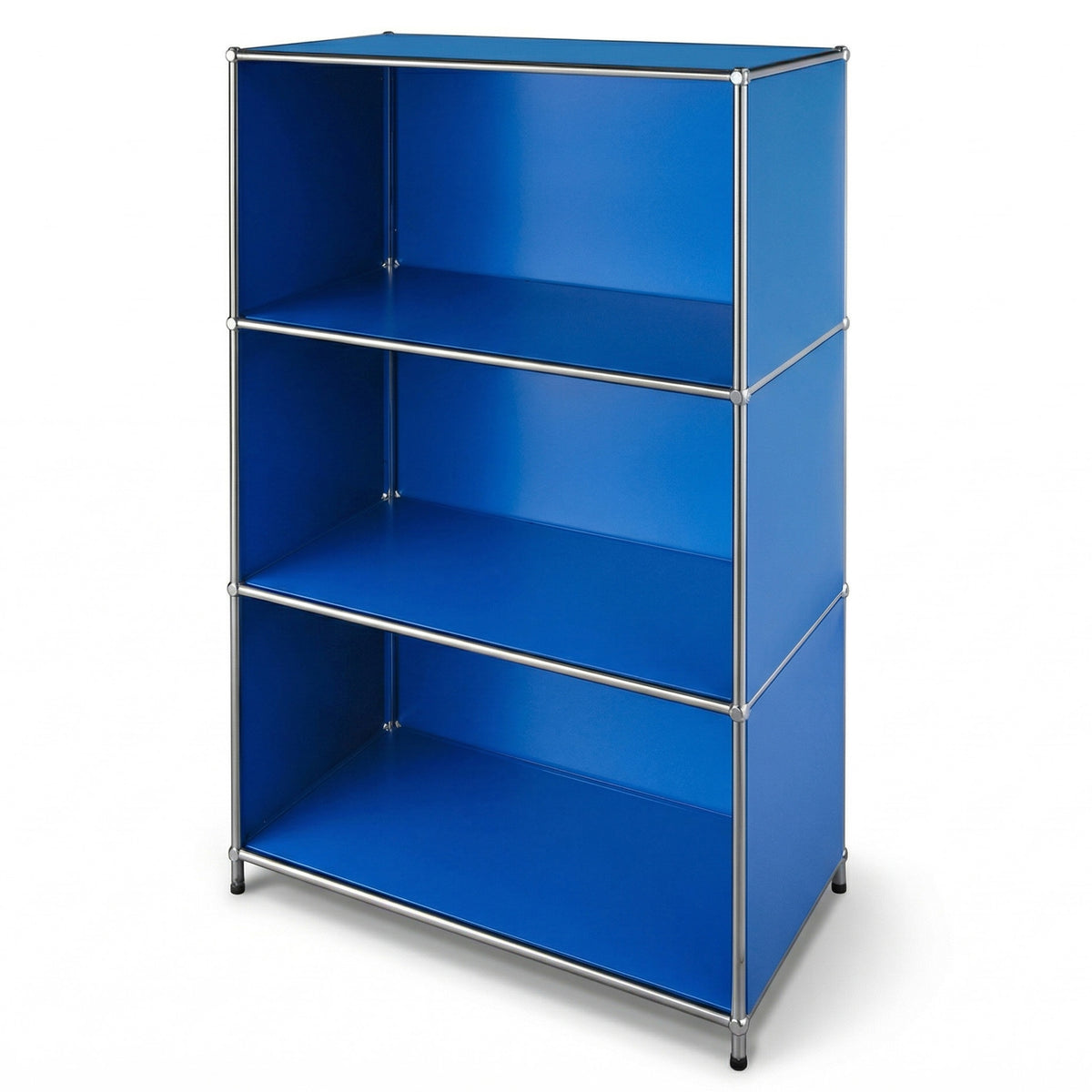 Metalreol | Concept Epure MK-101 | 4 hylder fritstående reol | Bogreol med sidepaneler | Moderne opbevaringsreol