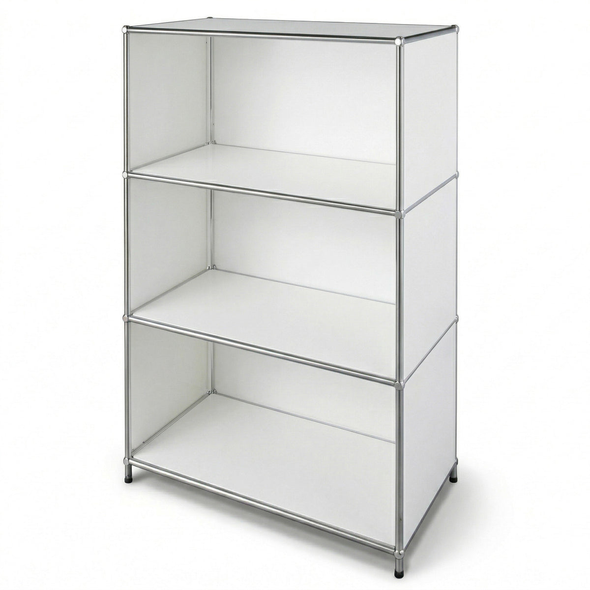 Metalreol | Concept Epure MK-101 | 4 hylder fritstående reol | Bogreol med sidepaneler | Moderne opbevaringsreol