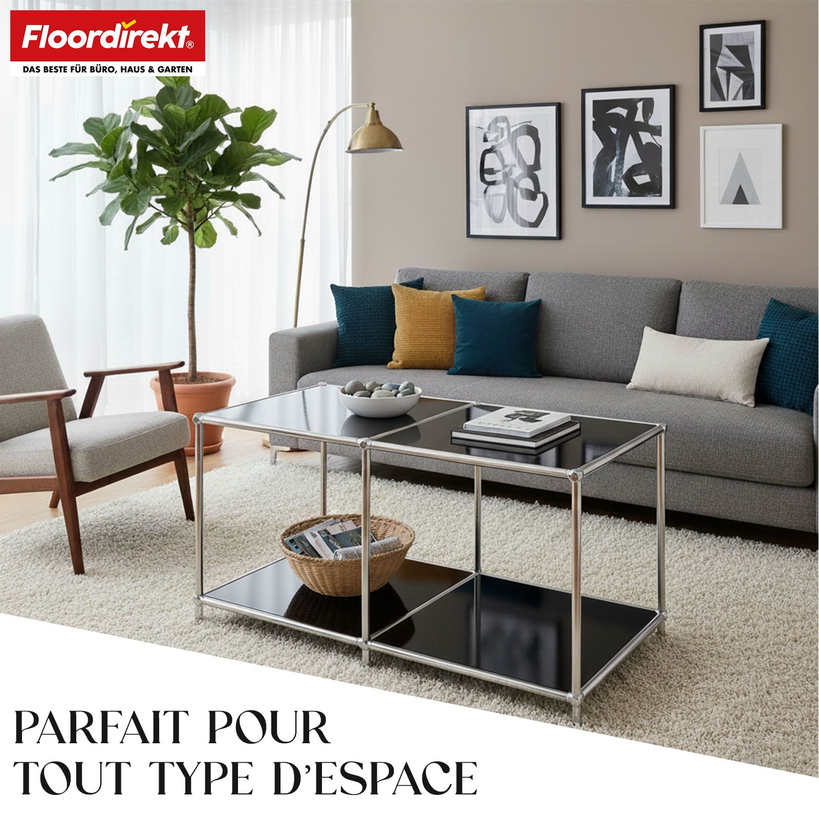 Metallreol | Concept Epure MK-016 | Skænk og opbevaringsreol med åbne hylder | Fås i flere farver