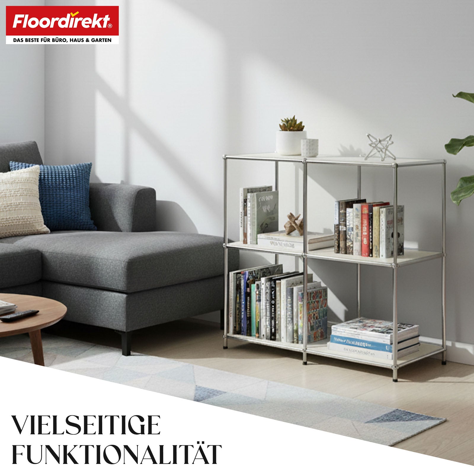 Metallreol | Concept Epure MK-027 | Åben 3-etagers skænk og opbevaringsreol | Fås i flere farver