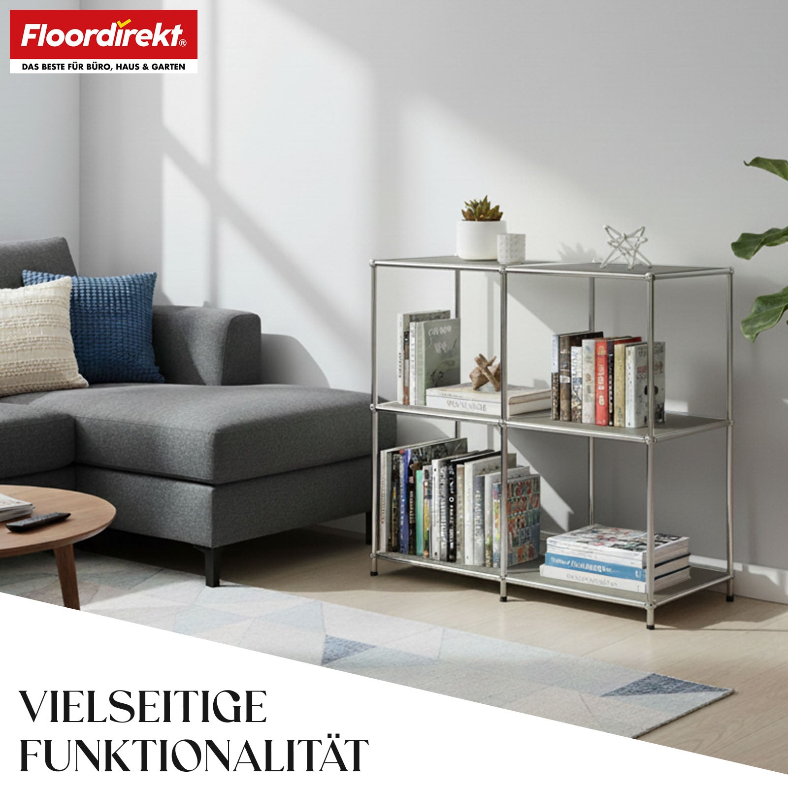 Metallreol | Concept Epure MK-027 | Åben 3-etagers skænk og opbevaringsreol | Fås i flere farver