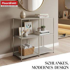 Metallreol | Concept Epure MK-027 | Åben 3-etagers skænk og opbevaringsreol | Fås i flere farver