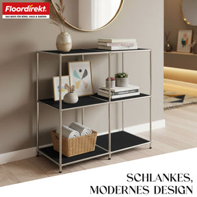 Metallreol | Concept Epure MK-027 | Åben 3-etagers skænk og opbevaringsreol | Fås i flere farver