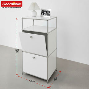 Metallreol | Concept Epure MK-120 | Opbevaringsreol med aflåselige rum, åbent rum og hylde | Fås i flere farver