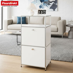 Metallreol | Concept Epure MK-120 | Opbevaringsreol med aflåselige rum, åbent rum og hylde | Fås i flere farver